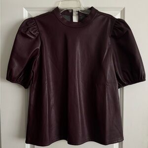 Burgundy Puff Sleve Top Size L